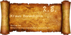 Kraus Benedikta névjegykártya